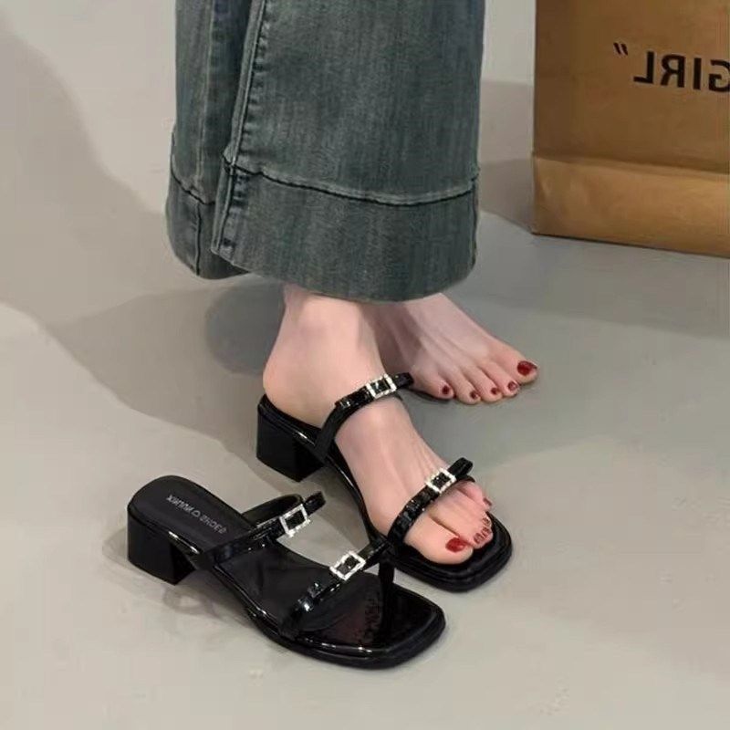 大码凉鞋女41到43n宽胖脚女鞋夏季2025新款高跟鞋低跟凉拖外穿拖,女鞋,一字拖,淘宝优惠券,粉丝福利购,淘宝优惠卷