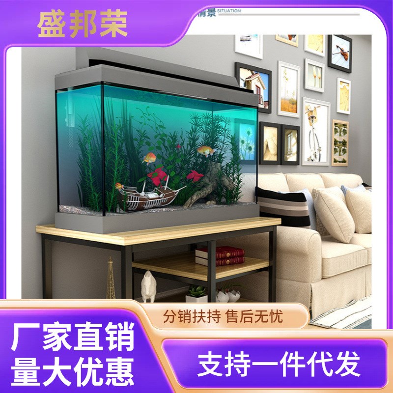 钢木实木鱼缸底柜客厅鱼缸架子铁艺置物J架鱼缸桌子底座底架鱼缸