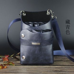 剪刀发型师美发师工具包复古腰挎包黑色 理发创意个性