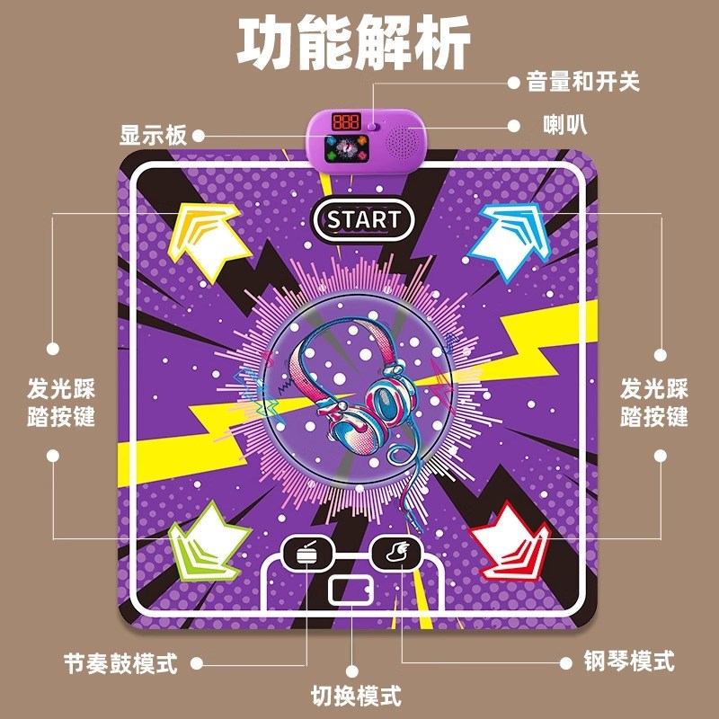 儿童跳舞毯女孩玩具2025新款生日礼物跳跳高益智音乐游戏跳舞机