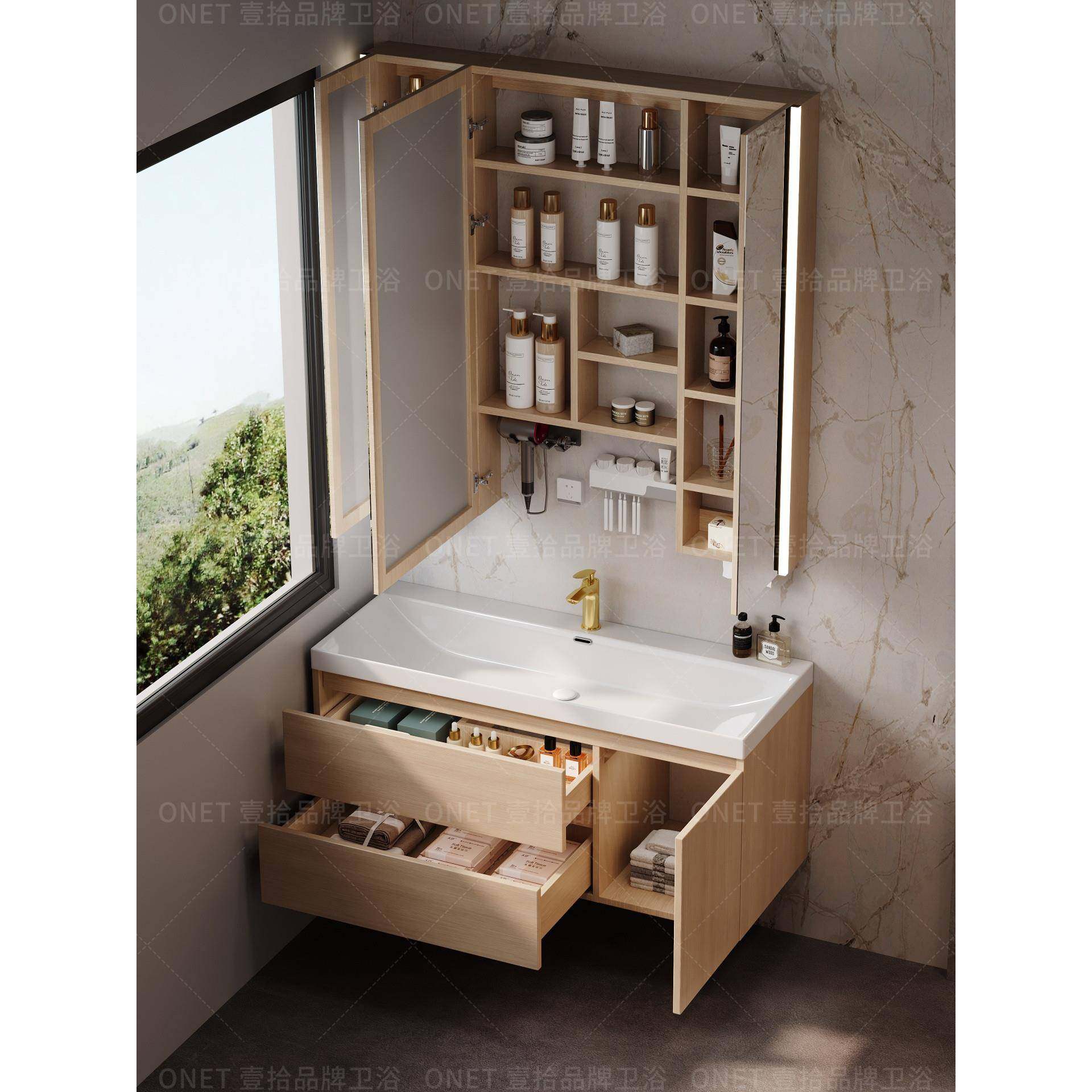 全铝蜂窝铝海洋大水池陶瓷一体盆浴室柜组合小户型卫生间洗漱台,家装主材,浴室柜组合,淘宝优惠券,粉丝福利购,淘宝优惠卷
