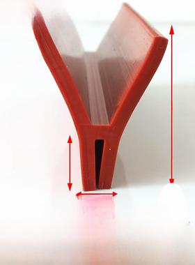 高45红色硅胶Y型包边防尘条U型h型风电设备防护凹卡槽带翅耐高温