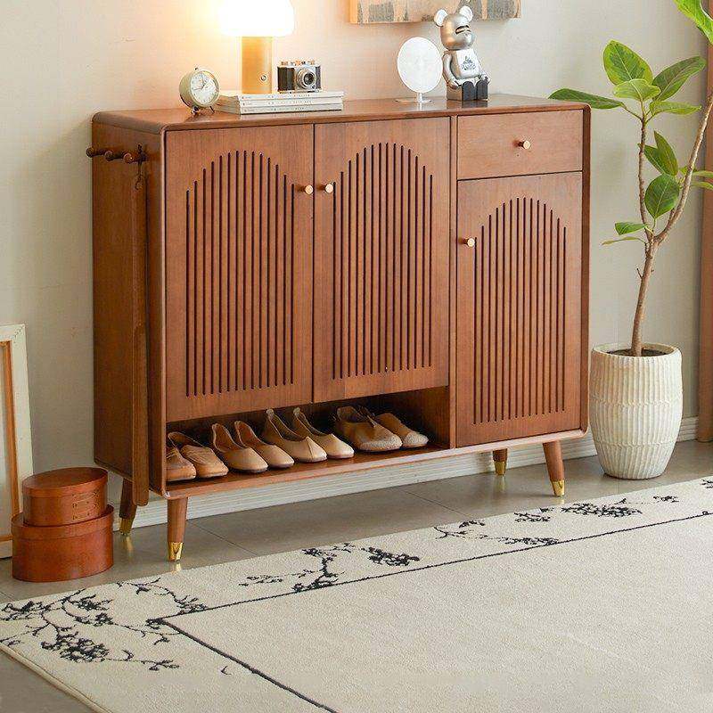 实木入户门鞋柜大容量2026新款胡桃色家用门口玄关储物柜收纳一体,住宅家具,鞋柜,淘宝优惠券,粉丝福利购,淘宝优惠卷