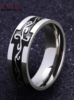龙纹戒指男士个性霸气潮人复古尾戒子日韩学生单身食指环男首饰品