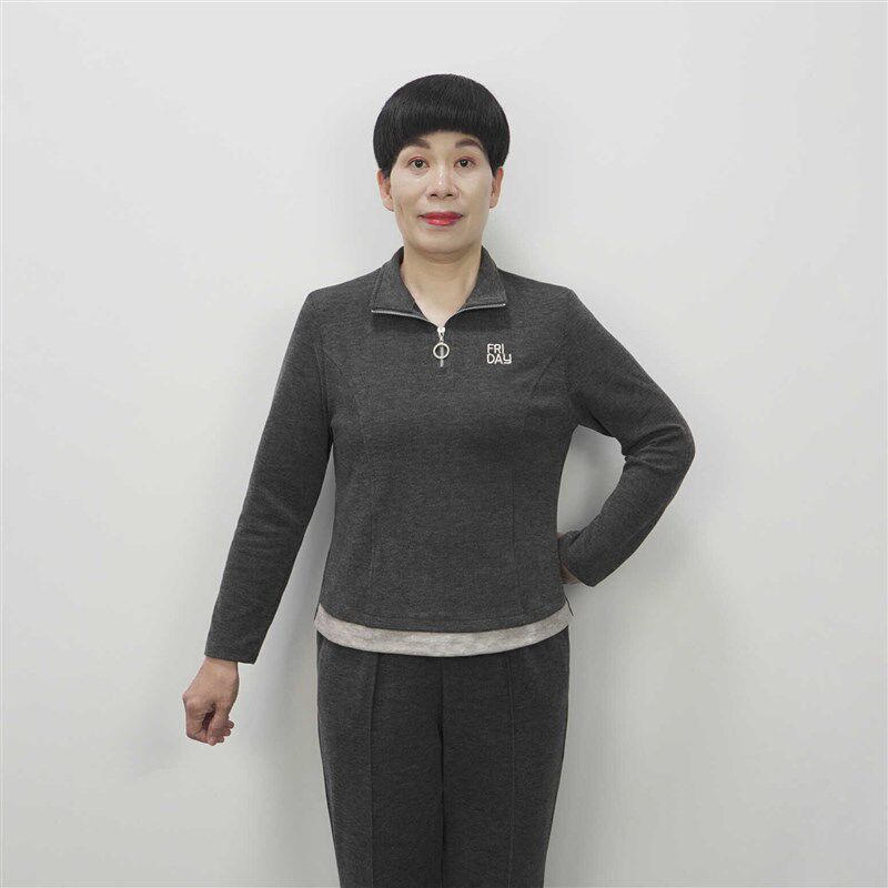 洋气妈妈春季套装休闲弹力舒适4050岁女装两件套时尚翻领上衣新款