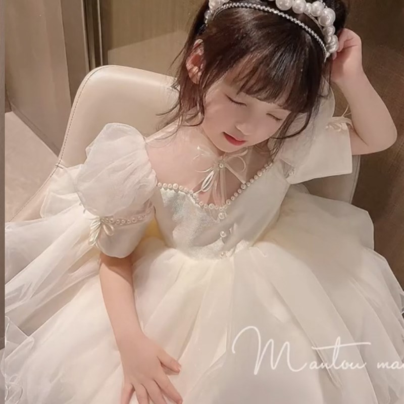 女童法式连衣裙高端礼服裙夏季女宝网纱蓬蓬裙超仙公主裙演出服