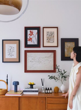 仲夏夜之梦植物花卉组合画小众艺术画设计中古柜挂画高级感装饰画