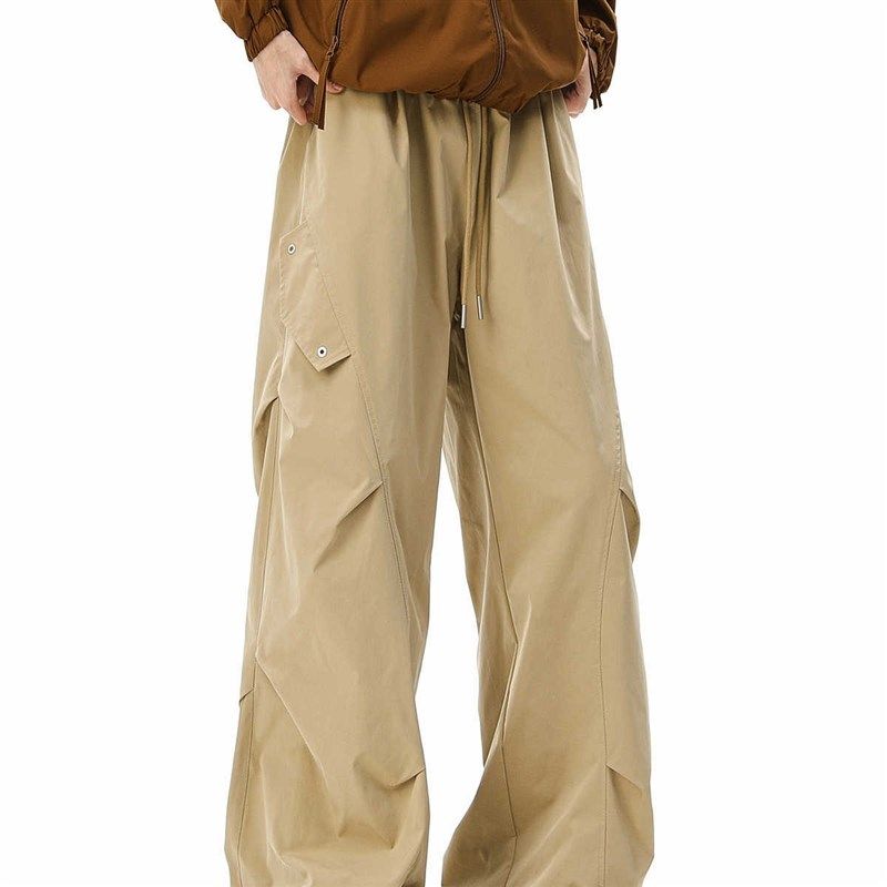 褶皱冲锋裤男2025夏季新款户外机能风伞兵工P装裤宽松直筒休闲长,男装,卫裤,淘宝优惠券,粉丝福利购,淘宝优惠卷