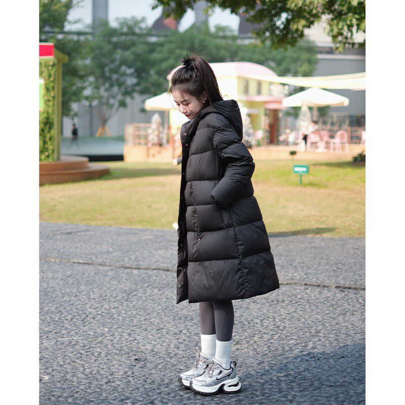 【伦敦冬夜】小娜椒小个子冬季长款蓬松加厚保Q暖百搭黑色羽绒服