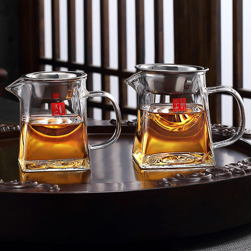 加厚玻璃公道杯分茶杯倒茶器带茶漏一体套装茶滤功夫茶具茶海配件
