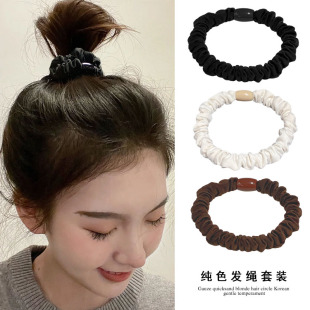 韩国2022年新款 大肠圈发圈简约纯色头绳网红皮筋女扎头发马尾发饰