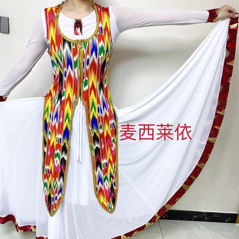 新疆女士长马甲马夹坎肩背心恰盘维吾尔族舞蹈服装表演时尚春夏季