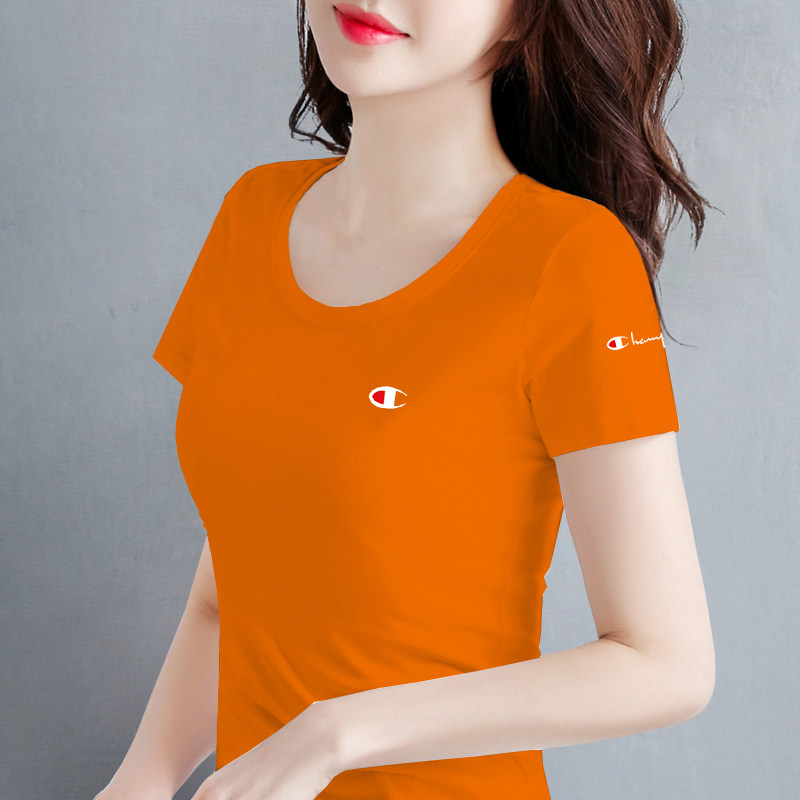 大码短袖t恤百搭夏装2021新款修身显瘦半袖体恤衫纯棉上衣服女潮
