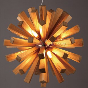 北欧个性艺术饭厅客厅卧室办公室LED吊灯 创意新中式简约实木灯具