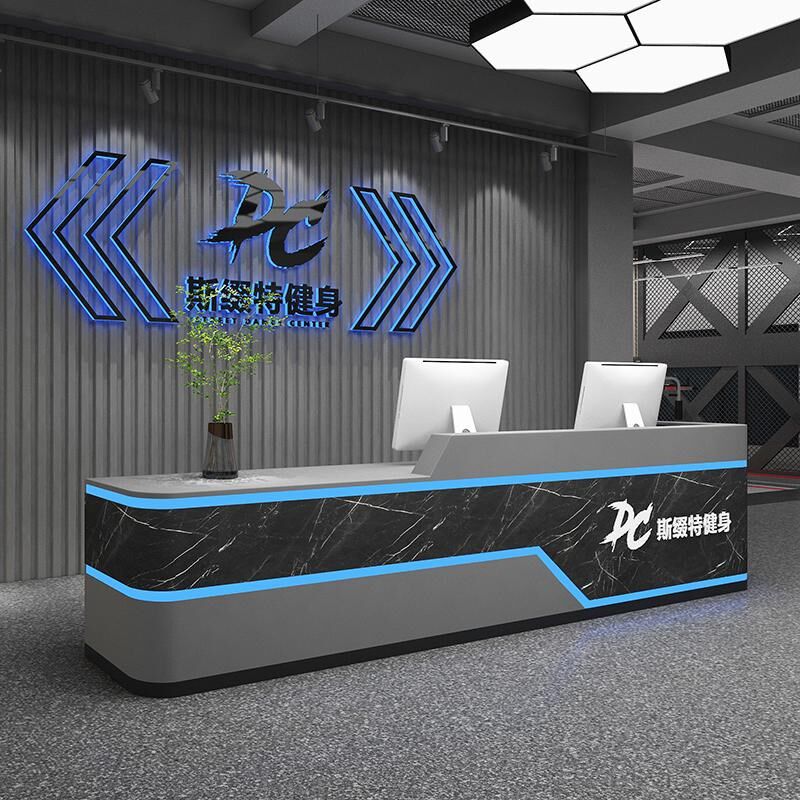 台球厅吧台工业风复古前台接待台酒吧电竞网咖健身馆收银台可转角