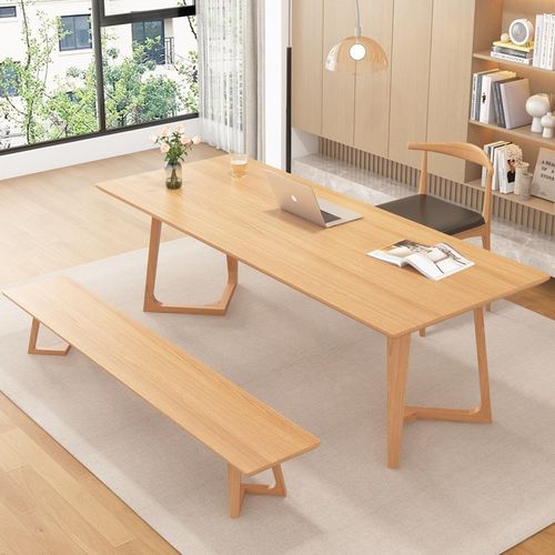 新中式实木大书桌简约电脑办公桌书房长方形工作台桌子家用餐桌