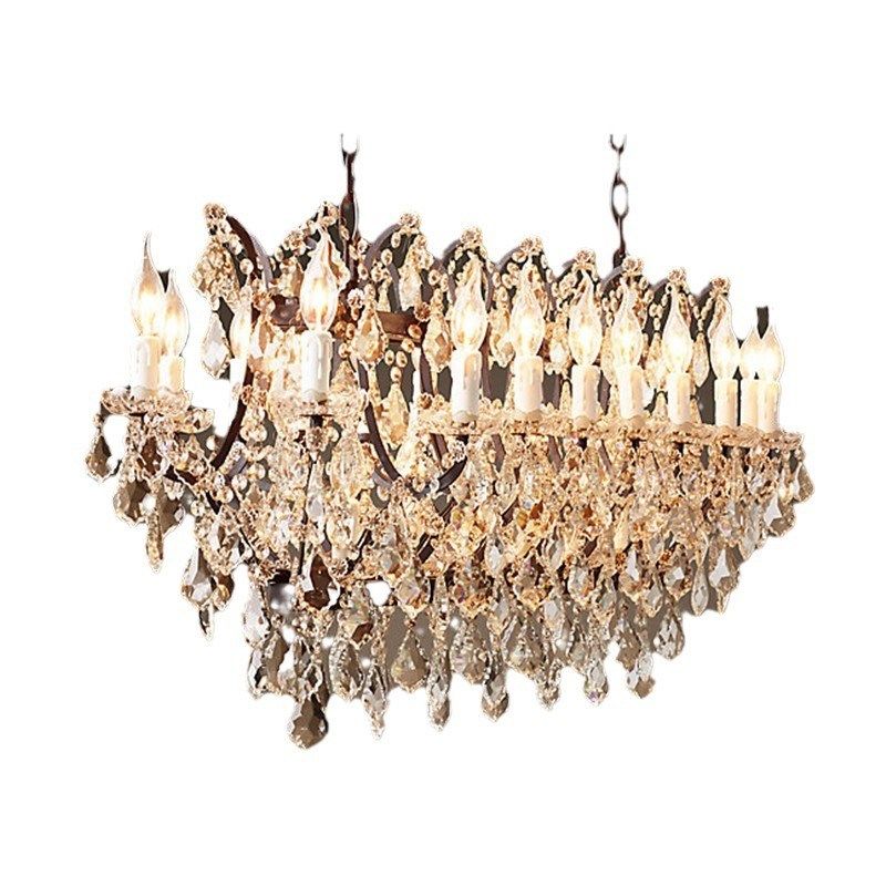 美式乡村铁艺复古客厅餐厅水晶吊灯个性创意别墅酒店工程灯具,家装灯饰光源,客厅吊灯,淘宝优惠券,粉丝福利购,淘宝优惠卷