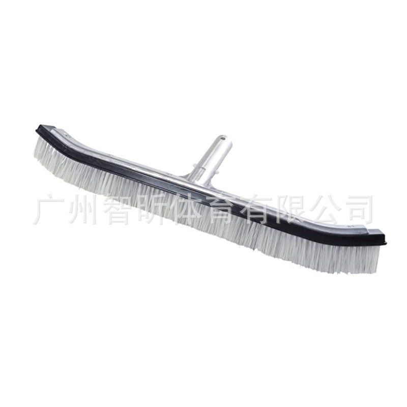 厂家直销 泳池清洁18寸灰色铝柄池刷 铝合金手柄 泳池加强刷子