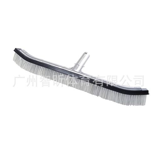 厂家直销 泳池清洁18寸灰色铝柄池刷 铝合金手柄 泳池加强刷子