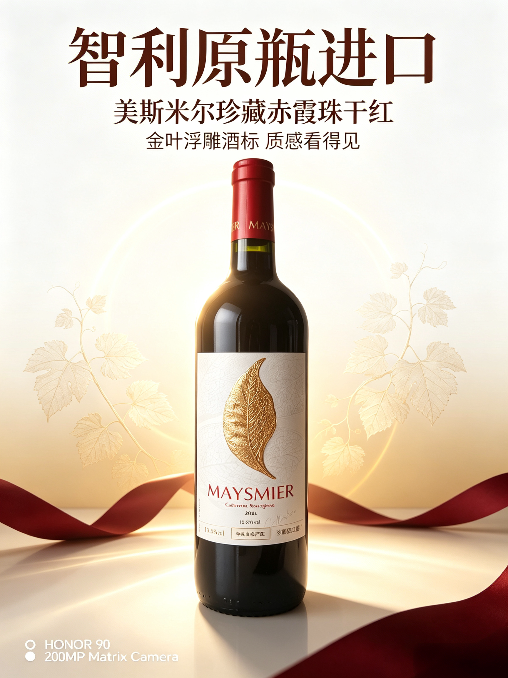 智利原瓶进口美斯米尔珍藏赤霞珠干红静态葡萄酒