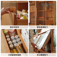泡沫小敏家具北欧实木书柜客厅整墙组合柜日式樱桃木落地书架书橱