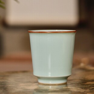 景德镇熙物堂手工茶器汝窑天青官窑主人杯不开片单杯高端汝釉茶杯