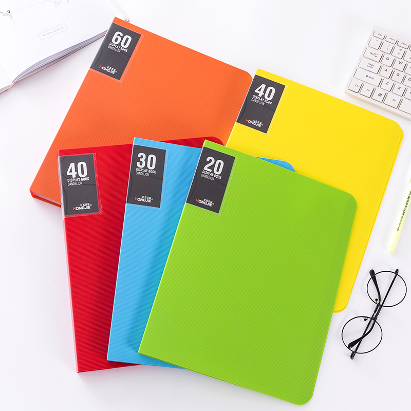 文件夹透明插页a4资料夹收纳加厚学生试卷整理神器资料册60页办公