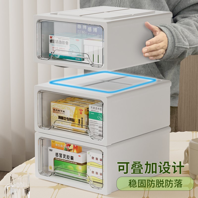 桌面抽屉式收纳盒办公桌透明收纳箱大容量家用衣柜多层分类整理盒