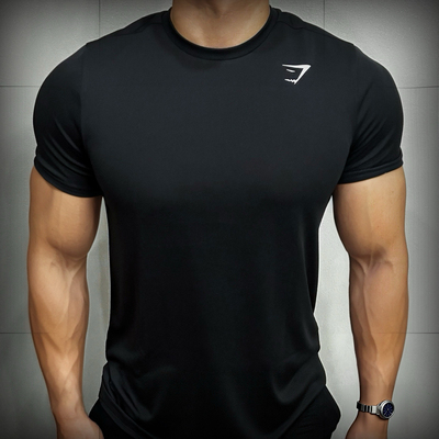 GYMSHARK CRITICAL短袖男士美式运动休闲修身弹性圆领棉质半袖t恤