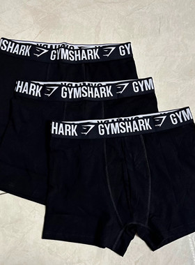 三条装GYMSHARK Boxer briefs男子运动健身休闲亲肤弹性平角内裤