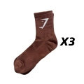 Mid-Calf, Coffee Brown, 3 Pairs