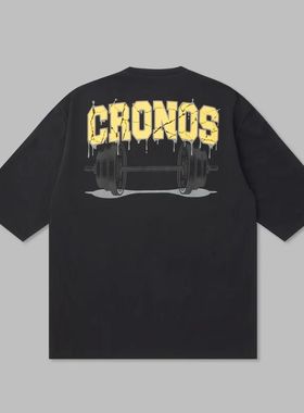 CRONOS日系风健身短袖男士训练衣服百搭宽松运动休闲落肩半袖t恤