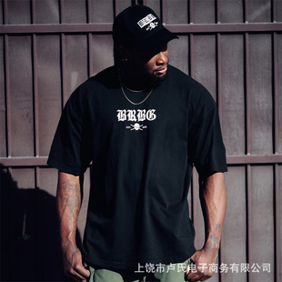 BARBELL新款简约字母短袖T恤男士美式运动健身休闲宽松棉质半袖