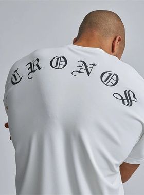 CRONOS日系简约风健身短袖男士训练百搭宽松运动休闲落肩半袖t恤