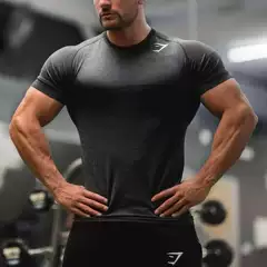 Gymshark Seamless Phantom 4Th Generation Short-Sleeved Men's American-Style Sports Fitness Quick-Drying Breathable High-Elastic Tight-Fitting Half-Sleeve
