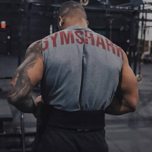 GYMSHARK POWER新款男子运动健身休闲显大舒适棉质无袖背心坎肩D6