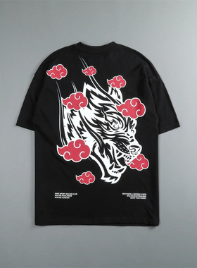 DARC火影联名潮牌印花纯棉短袖夏季国潮宽松男女短袖T恤大码Tee