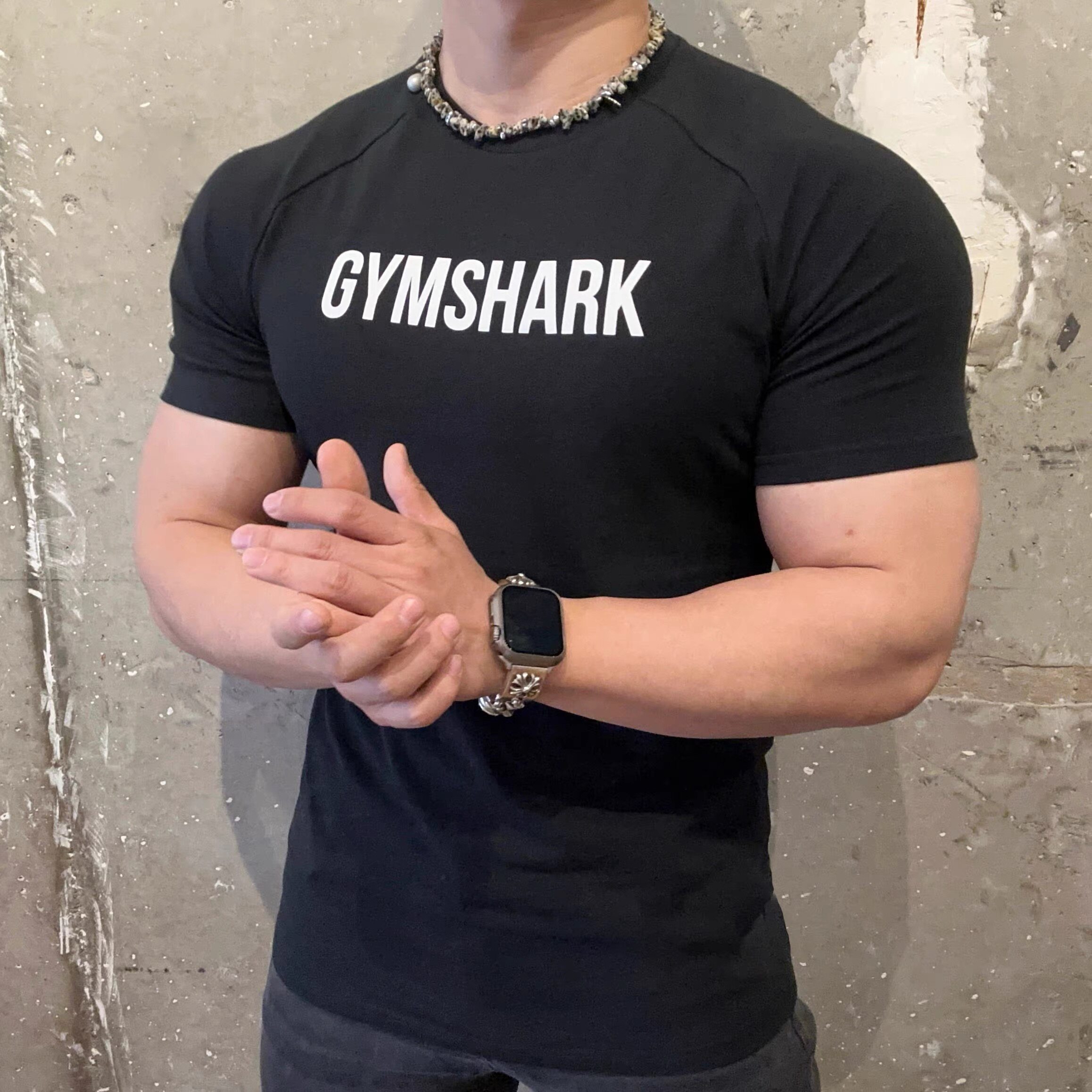 GYMSHARK APOLLO加减法同款短袖男美式运动健身修身弹性棉质半袖