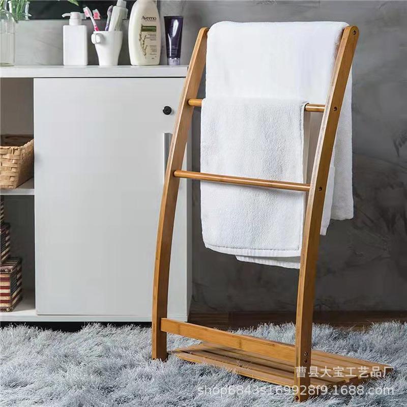 新品楠竹浴室落地毛巾架