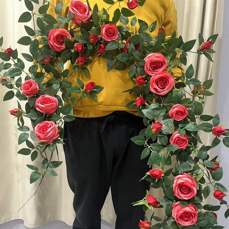 仿真玫瑰花藤墙面装饰拱门花艺网红打卡花墙门头造景空调管道遮挡,家居饰品,仿真花/假花,淘宝优惠券,粉丝福利购,淘宝优惠卷