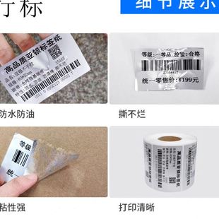 亚银不干胶标签纸PET5040 70固定资产铭牌标签防水耐摩擦