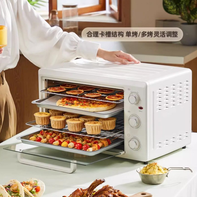 2025新款电烤箱家用小型烘焙机48升L大容量22L商用全自动烤箱