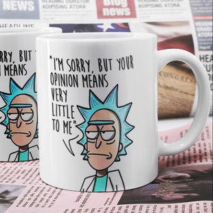 mortymug瑞克莫蒂周边搞笑卡通陶瓷马克杯屁事办公室咖啡水杯子