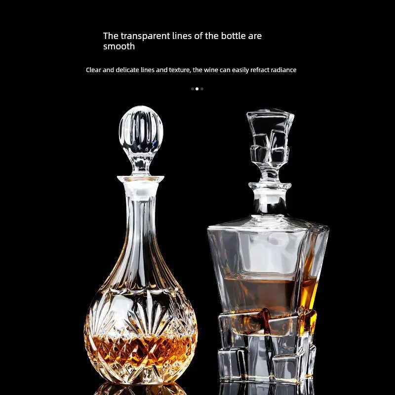 水晶玻璃酒瓶家用密封盖创意红酒醒酒器洋酒威士忌酒瓶高端