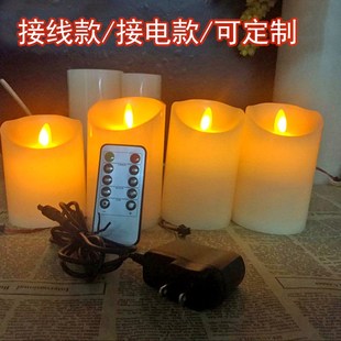 修 220v接线款 led仿真电子蜡烛灯插电H即用墙体软装 氛围灯装 饰装