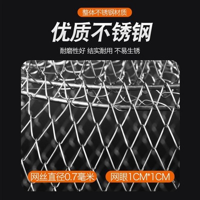 不锈钢折叠钢防臭丝鱼护鱼篓网兜海钓装鱼螃蟹金属鱼笼速干便携