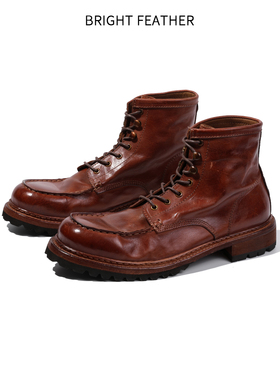 英伦风马皮马丁靴男款真皮高帮皮鞋男士休闲复古工装靴子男士短靴