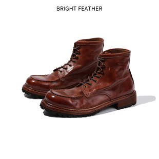 英伦风马皮马丁靴男款真皮高帮皮鞋男士休闲复古工装靴子男士短靴