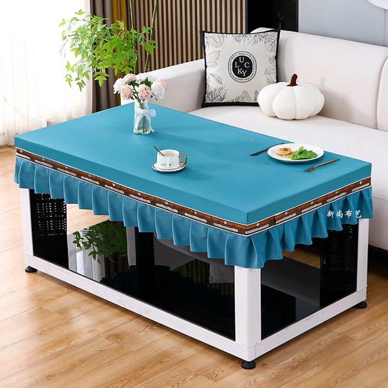 PU皮罩烤火桌布防水防油防烫桌面茶几长方形套R罩子包角款欧式新,居家布艺,桌布,淘宝优惠券,粉丝福利购,淘宝优惠卷
