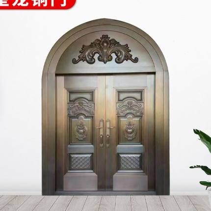 苏州别墅庭院大门双开门对开仿铜门农村家用进户自建房防盗铜门